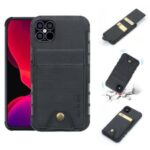 SHOUHUSHEN PU Leather Coated PC TPU Case for iPhone 12 Max/12 Pro 6.1 inch – Black