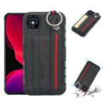 SHOUHUSHEN Cloth Coated PC TPU Cover for iPhone 12 5.4 inch – Black