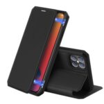 DUX DUCIS Skin X Auto-absorbed Leather Stand Case for iPhone 12 Pro Max 6.7 inch – Black