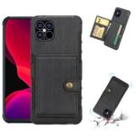 SHOUHUSHEN PU Leather Coated PC TPU Brushed Cover for iPhone 12 Pro/12 Max 6.1 inch – Black