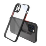 Clear PC and TPU Hybrid Cell Phone Cover Casing for iPhone 12 Max/Pro 6.1 inch – Black