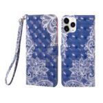Pattern Printing Light Spot Decor Leather Protective Case for iPhone 12 Max 6.1 inch / 12 Pro – Lace Flower