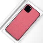 Cloth Texture PC + TPU Hybrid Case for iPhone 12 Max/Pro 6.1 inch – Pink