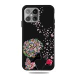 Pattern Printing Matte TPU Back Cover for iPhone 12 5.4 inch – Flowered Girl and Butterfly