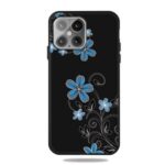 Pattern Printing Matte TPU Shell for iPhone 12 Pro Max 6.7 inch – Blue Flower