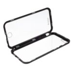Double-sided Tempered Glass + Magnetic Adsorption Metal Frame Protection Phone Cover for iPhone 6/6s 4.7-inch – Black