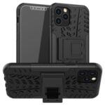 Cool Tyre Hybrid PC + TPU Cell Phone Cover with Kickstand for iPhone 12 Max / 12 Pro 6.1 inch – Black