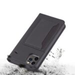 Wallet Kickstand Liquid Leather Case for iPhone 12 Pro Max 6.7 inch – Black