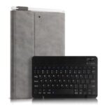 Bluetooth Keyboard Leather Stand Shell Case for iPad 9.7-inch (2018) – Grey / Black