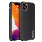 DUX DUCIS YOLO Series Electroplating PU Leather Coated TPU PC Hybrid Shell for iPhone 11 Pro Max 6.5 inch – Black