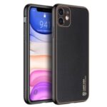 DUX DUCIS YOLO Series Electroplating PU Leather Coated TPU PC Combo Case for iPhone 11 6.1 inch – Black
