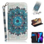 Light Spot Decor Stylish Printing Wallet Case Stand Leather Cover for iPhone 12 Max/Pro 6.1 inch – Flower