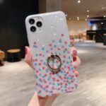 Flash Powder Pattern Printing TPU Case with Ring Kickstand for iPhone 11 Pro Max 6.5 inch – Colorful Stars