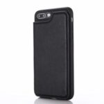 Classical Kickstand Card Holder Leather Coated PC + TPU Hybrid Case for iPhone 7 Plus/8 Plus 5.5 inch – Black