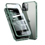 Magnetic Installation Metal Frame + Tempered Glass Full Covering Case for iPhone 11 Pro 5.8 inch – Green