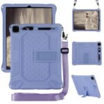 Kickstand PC Soft Silicone Case with Hanging Rope for iPad Pro 12.9-inch (2020) / iPad Pro 12.9-inch (2018) – Purple