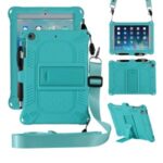 Kickstand PC Soft Silicone Case with Hanging Rope for Apple iPad mini (2019) 7.9 inch/4/3/2/1 – Cyan