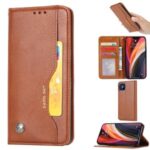 Classic Auto-absorbed Leather Wallet Phone Shell for iPhone 12 Pro Max 6.7 inch – Brown