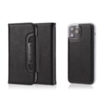 Detachable 2-in-1 Magnetic Litchi Texture Leather Cover for iPhone 12 Max/12 Pro 6.1 inch – Black