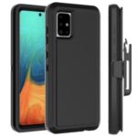 Shockproof PC + TPU Hybrid Case with Belt Clip Kickstand for Samsung Galaxy A31 (US Version) – Black