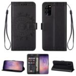 Imprint Totem Pattern Leather Wallet Case for Samsung Galaxy Note20 Ultra/Note20 Ultra 5G – Black