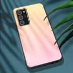 Gradient Color Tempered Glass + PC + TPU Combo Back Case for Samsung Galaxy Note20 Ultra/Note20 Ultra 5G – Yellow/Pink