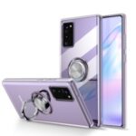 Rotating Finger Ring Kickstand TPU Protective Case [Built-in Magnetic Metal Sheet] for Samsung Galaxy Note 20 5G / Note 20 – Transparent