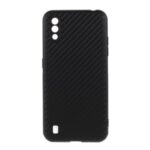 Carbon Fiber TPU Case Protective Shell for Samsung Galaxy M01 – Black