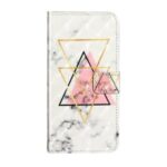 Pattern Printing Light Spot Decor Leather Case Stand Wallet Phone Cover for Samsung Galaxy S20 – Triangle