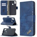 Crocodile Skin Assorted Color Style Leather Wallet Sttand Case for Samsung Galaxy M11 / A11 – Blue