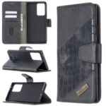 Assorted Color Crocodile Skin Leather Wallet Case for Samsung Galaxy Note20 Ultra / Note20 Ultra 5G – Black