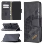 Assorted Color Crocodile Skin Leather Wallet Case for Samsung Galaxy A50 – Black