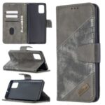 Assorted Color Crocodile Skin Leather Wallet Case for Samsung Galaxy A71 SM-A715 – Grey