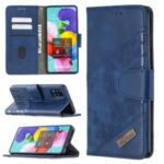 Assorted Color Crocodile Skin Leather Wallet Case for Samsung Galaxy A51 SM-A515 – Blue