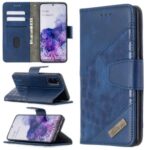 Crocodile Skin Assorted Color Style Leather Wallet Case for Samsung Galaxy S20 – Blue