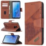 Crocodile Skin Assorted Color Style Leather Wallet Case for Samsung Galaxy S9 – Brown