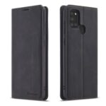FORWENW Fantasy Series Silky Touch Leather Case for Samsung Galaxy A21s – Black