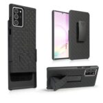 Woven Skin Swivel Belt Clip Holster PC + TPU Cover for Samsung Galaxy Note20 Ultra/Note20 Ultra 5G