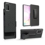 Woven Skin Swivel Belt Clip Holster PC + TPU Case for Samsung Galaxy Note 20/Note 20 5G