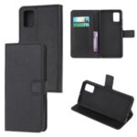 Litchi Skin Wallet Leather Stand Case for Samsung Galaxy M31s – Black