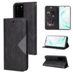 Splicing Auto-absorbed Leather with Card Slots Shell for Samsung Galaxy Note20 Ultra/Note20 Ultra 5G – Black