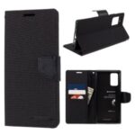 MERCURY GOOSPERY Canvas Leather Wallet Case for Samsung Galaxy Note 20/Note 20 5G – Black