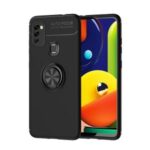 Finger Ring Kickstand TPU Case Built-in Magnetic Sheet for Samsung Galaxy M51 – All Black