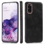 Crazy Horse Texture PU Leather Coated TPU Cover for Samsung Galaxy S20 – Black