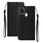 Solid Color Leather with Wallet Cover for Samsung Galaxy A21s – Black