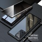 Magnetic Metal Frame + Double-sided Tempered Glass Case Anti-peep Shell for Samsung Galaxy Note20 Ultra/Note20 Ultra 5G – Black