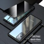 Magnetic Metal Frame + Double-sided Tempered Glass Anti-peep Case Shell for Samsung Galaxy Note 20/Note 20 5G – Black