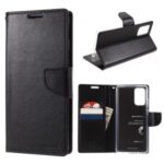 MERCURY GOOSPERY Bravo Diary Leather Phone Cover for Samsung Galaxy Note 20/Note 20 5G – Black