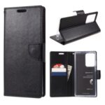 MERCURY GOOSPERY Bravo Diary Leather Wallet Case for Samsung Galaxy Note20 Ultra/Note20 Ultra 5G – Black