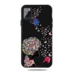 Pattern Printing Matte TPU Cell Phone Case for Samsung Galaxy A21s – Flowered Girl and Butterfly